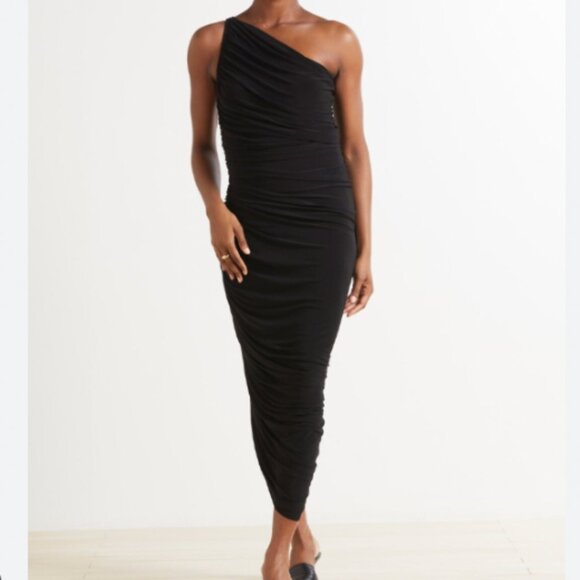 Norma Kamali Diana One-Shoulder Ruched Gown - Picture 1 of 1